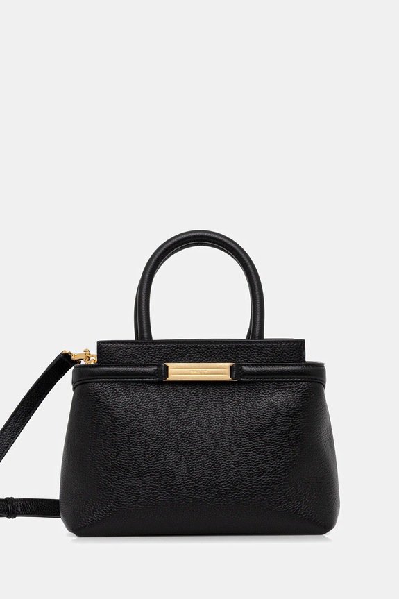 Δερμάτινη τσάντα Bally λείο δέρμα μαύρο WAH02F