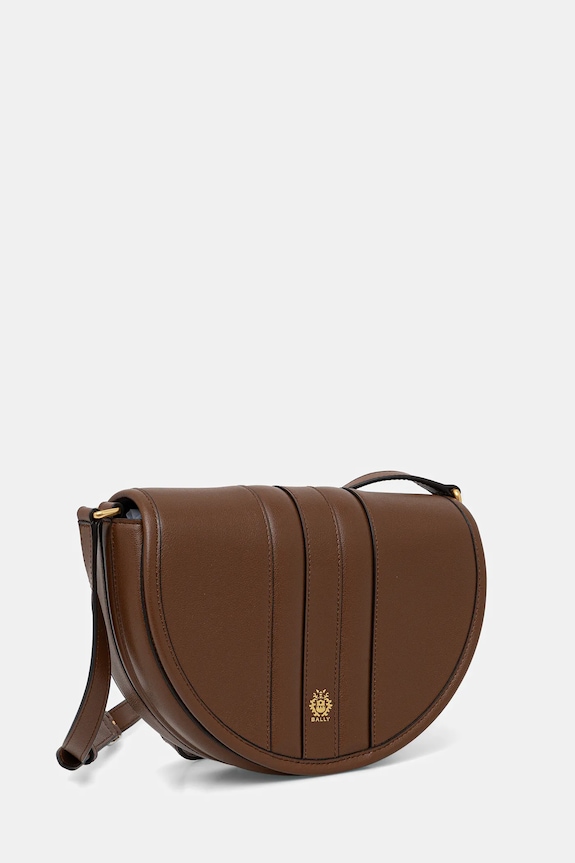 Bally torebka skórzana WAM04A brązowy AW25