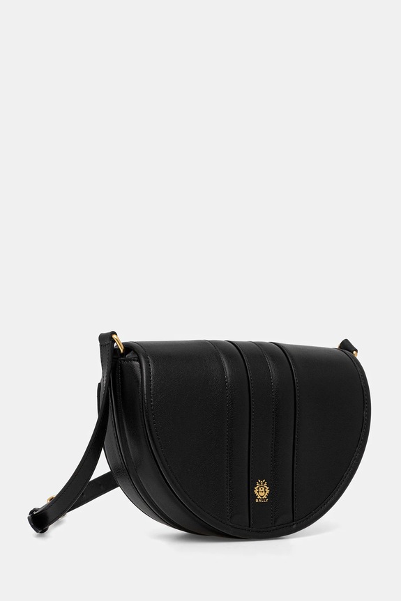 Kožna torba Bally WAM04A crna AW25