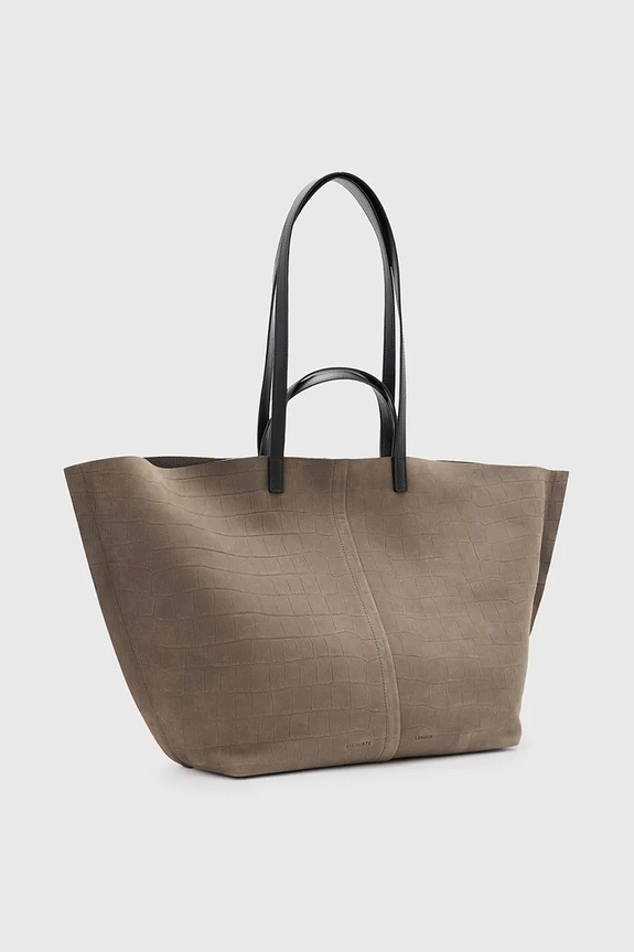 AllSaints geantă de piele PHOENIX W287XC maro SS25