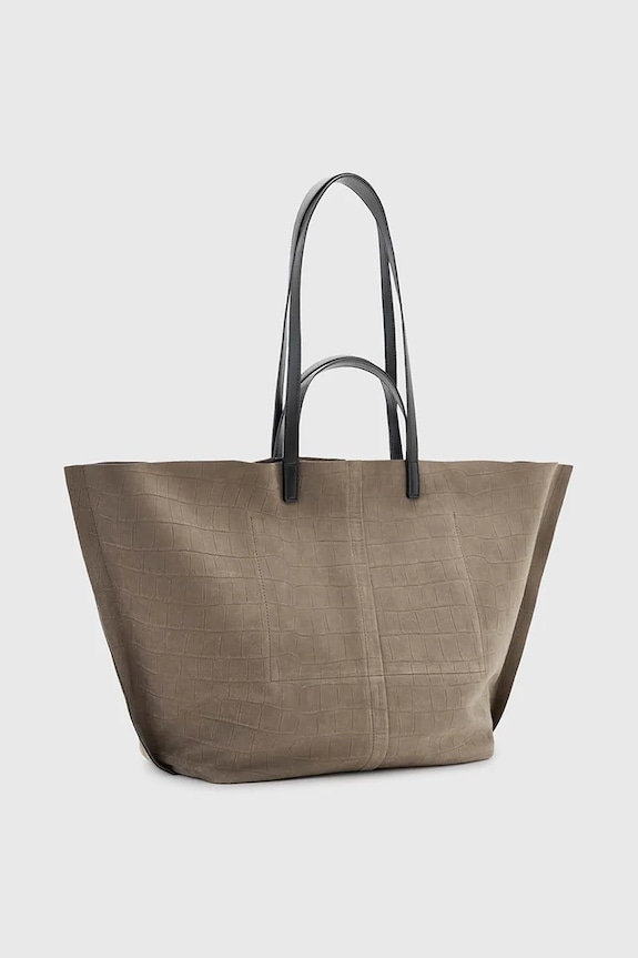 Accesorii AllSaints geantă de piele PHOENIX W287XC maro