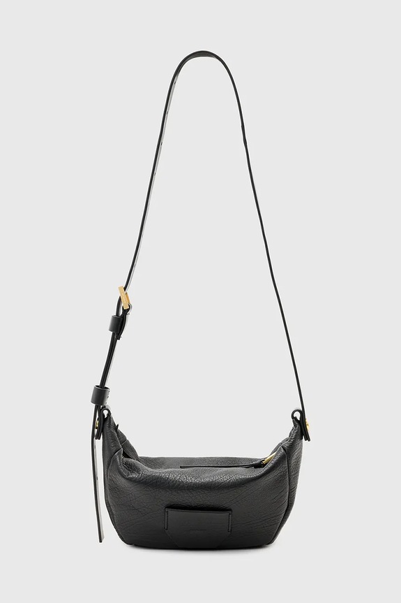 Kožna torba AllSaints MADEA bez uzorka crna W289XC