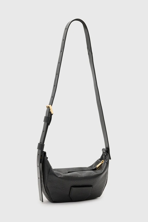 Kožna torba AllSaints MADEA W289XC crna SS25