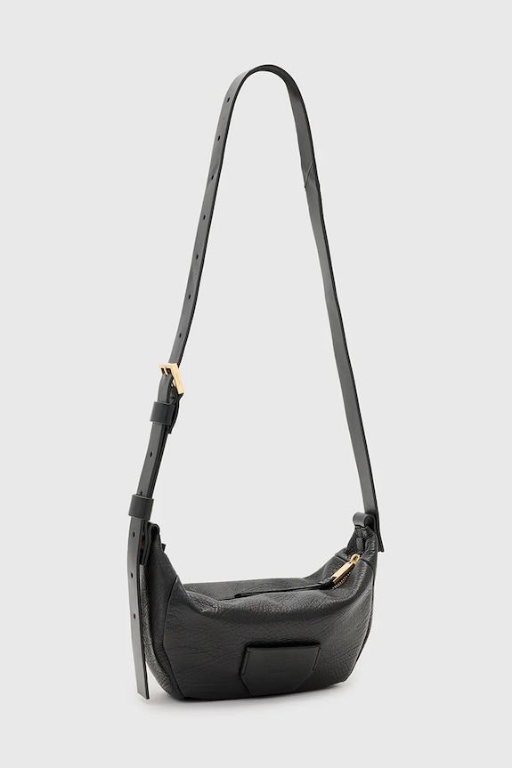 Kožna torba AllSaints MADEA W289XC crna SS25