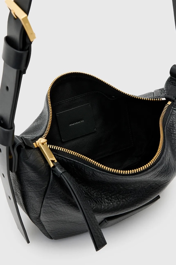 Kožna torba AllSaints MADEA crna W289XC