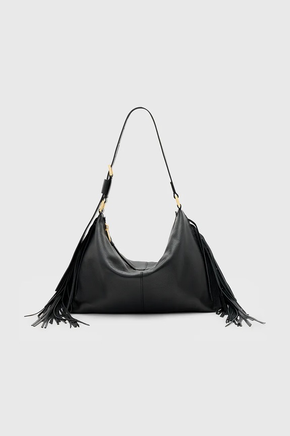 Kožna torba AllSaints EDBURY bez uzorka crna W121XC