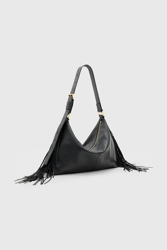 Kožna torba AllSaints EDBURY W121XC crna SS25