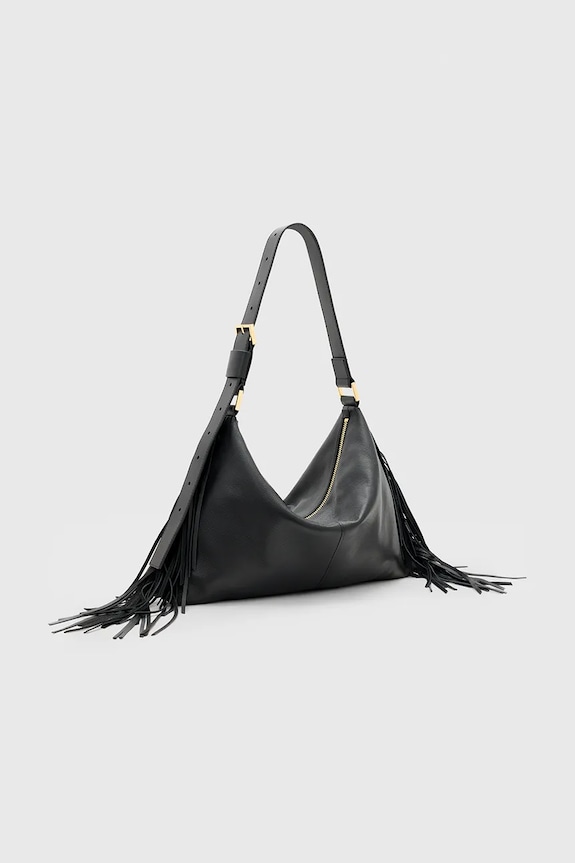 Kožna torba AllSaints EDBURY W121XC crna SS25