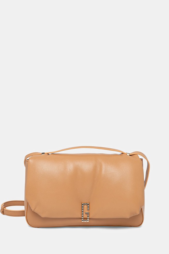 Δερμάτινη τσάντα Guess ALIZEE λείο δέρμα καφέ HWAZAA.L5215