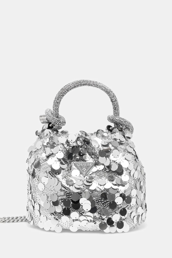 Τσάντα Guess HOLIDAY υφασμάτινο ασημί HWEY95.38750
