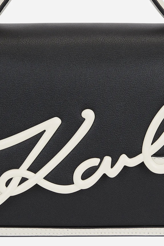 Kožna torba Karl Lagerfeld crna A1W30224