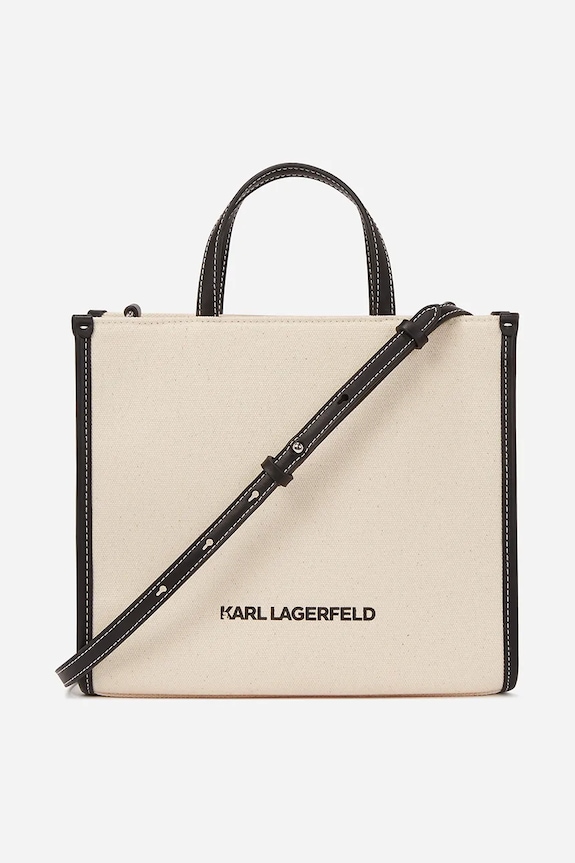 Karl Lagerfeld borsa a mano in cotone A2W50028 beige SS25