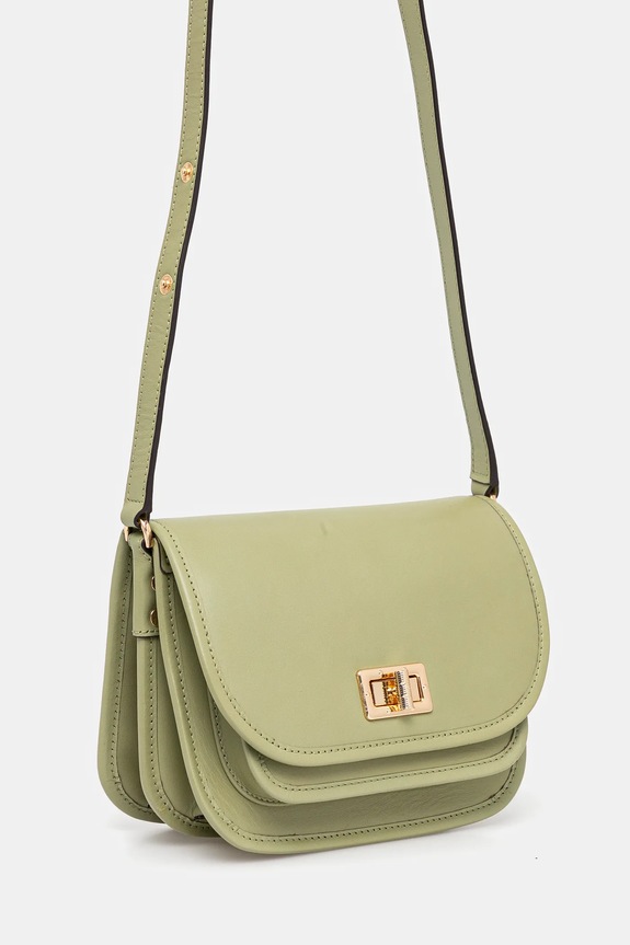 Geox geantă de piele FLAVRIE D46Z4A.00043 verde AW25