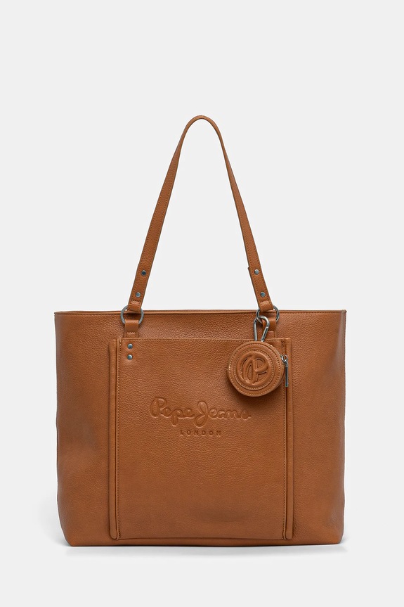 Kabelka Pepe Jeans BELLAMIE MAIN nášivka hnědá PL031626
