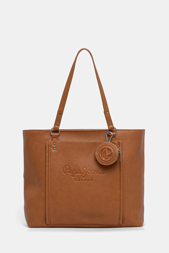 Kabelka Pepe Jeans BELLAMIE MAIN nášivka hnědá PL031626