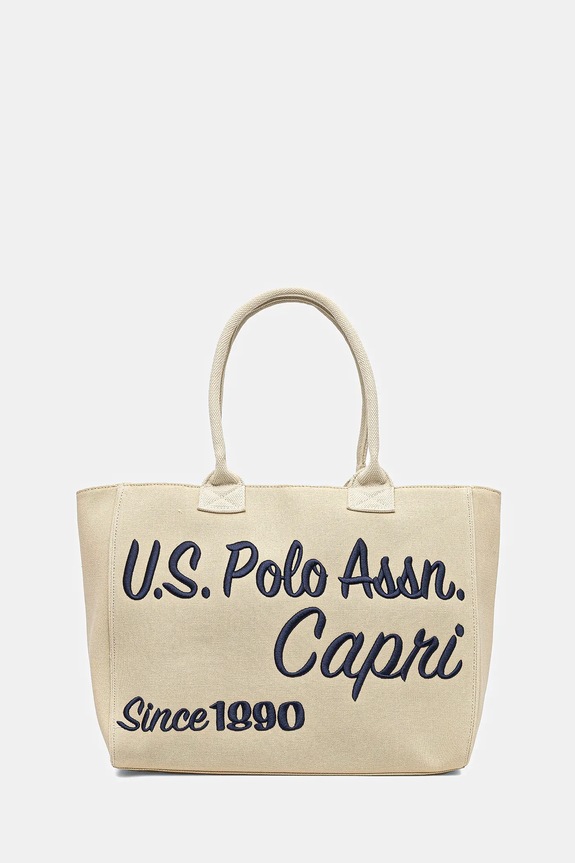 Βαμβακερή τσάντα U.S. Polo Assn. Pool υφασμάτινο μπεζ BEU2P8697WCO