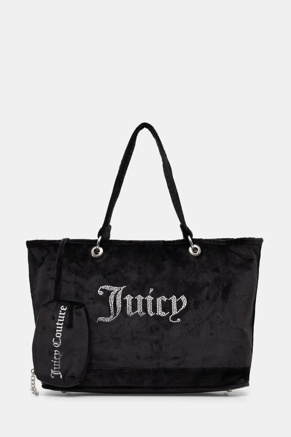 Velurová kabelka Juicy Couture Kimberly nášivka černá BEJQL8761WPO