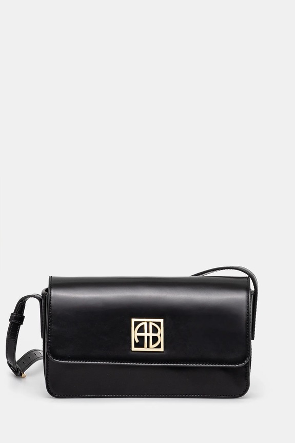 Δερμάτινη τσάντα Anine Bing Elly Crossbody Bag απλό μαύρο A.13.10242