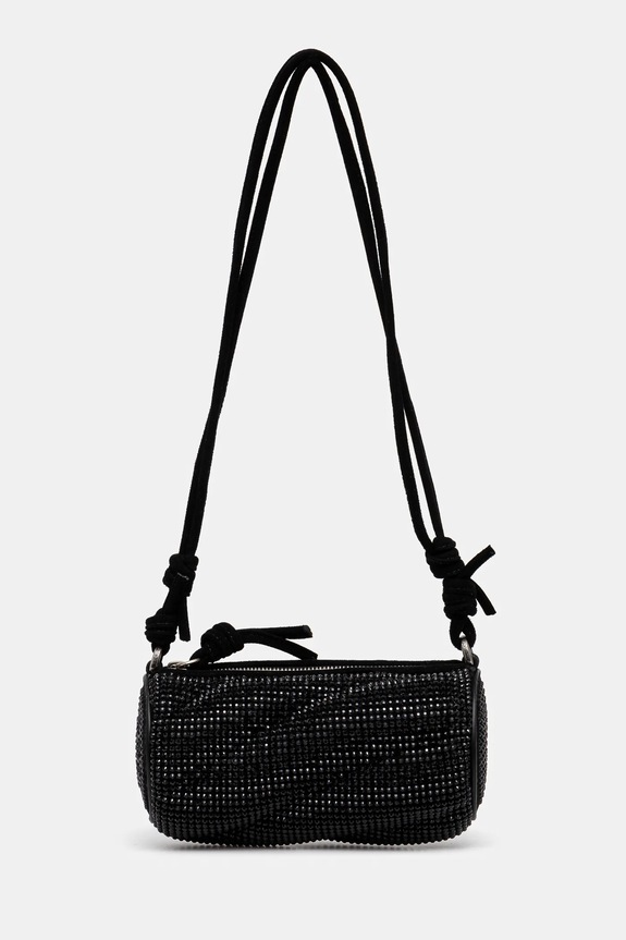 Torba Fiorucci Suede Rhinestone Micro Mella natpis crna U01FMASL005LE05BK01