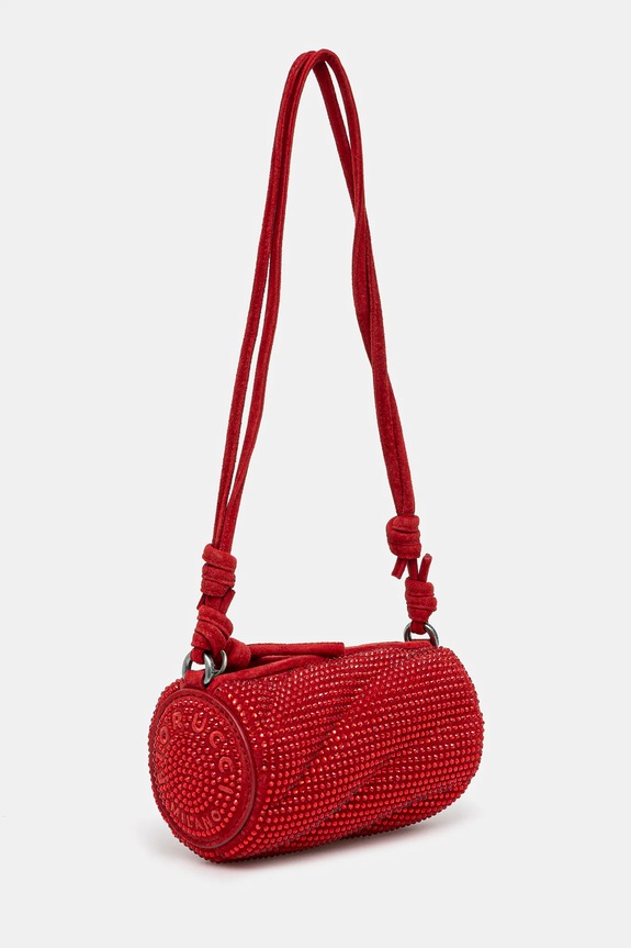 Semišová kabelka Fiorucci Suede Rhinestone Micro Mella U01FMASL005LE05RD01 červená SS25