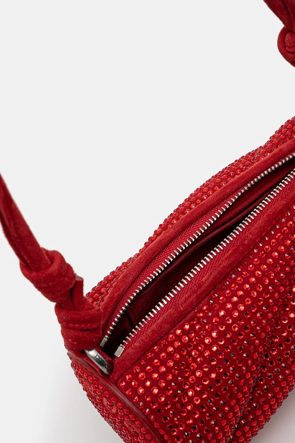 Semišová kabelka Fiorucci Suede Rhinestone Micro Mella U01FMASL005LE05RD01 červená