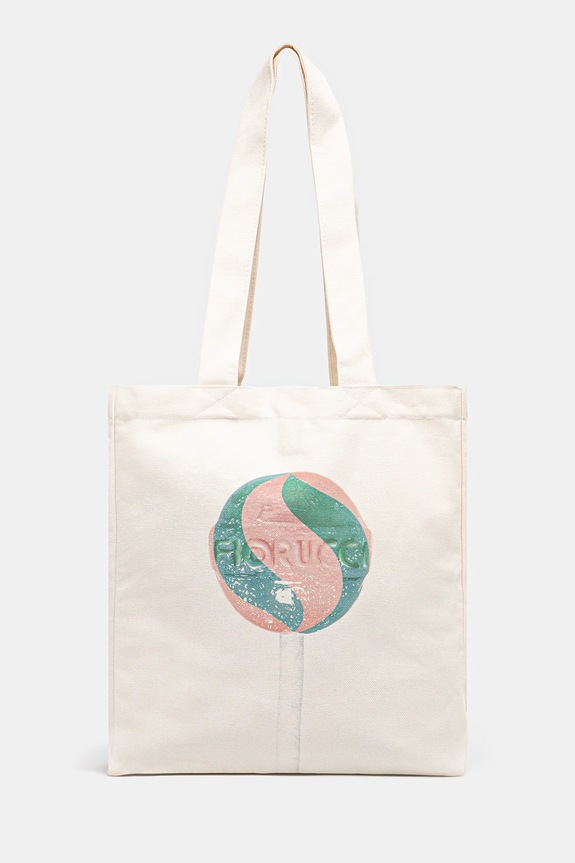 Fiorucci torba bawełniana Lollipop Print Canvas Tote mieści A4 beżowy U02SPABA275CO03WH02