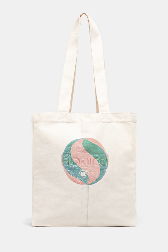 Fiorucci torba bawełniana Lollipop Print Canvas Tote mieści A4 beżowy U02SPABA275CO03WH02