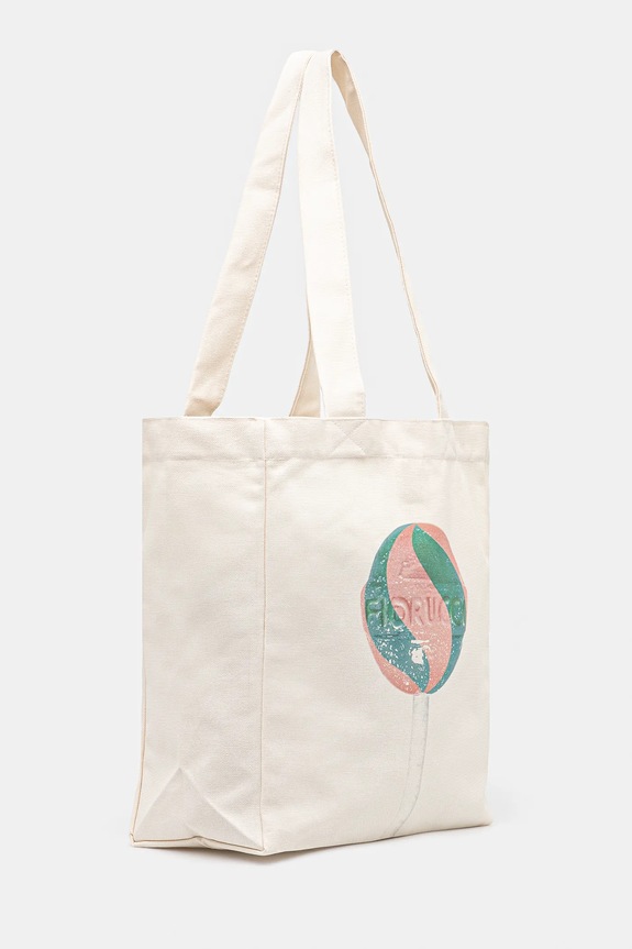 Fiorucci torba bawełniana Lollipop Print Canvas Tote U02SPABA275CO03WH02 beżowy SS25