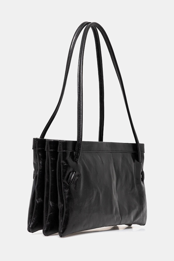 Kožená kabelka By Far MWBSB057CL034BK001PL čierna SS25