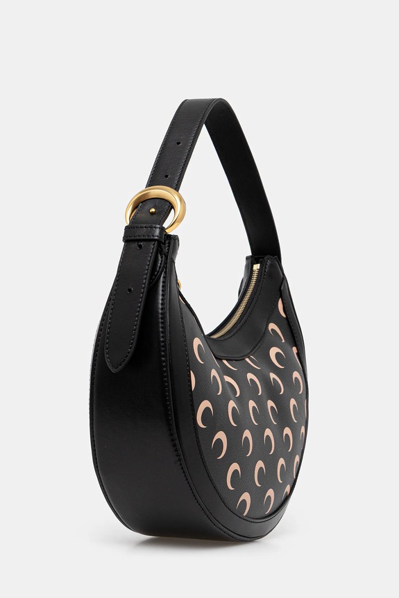 Marine Serre leather handbag Moon Canvas Eclips WBA020A.RWOV0030 black SS25