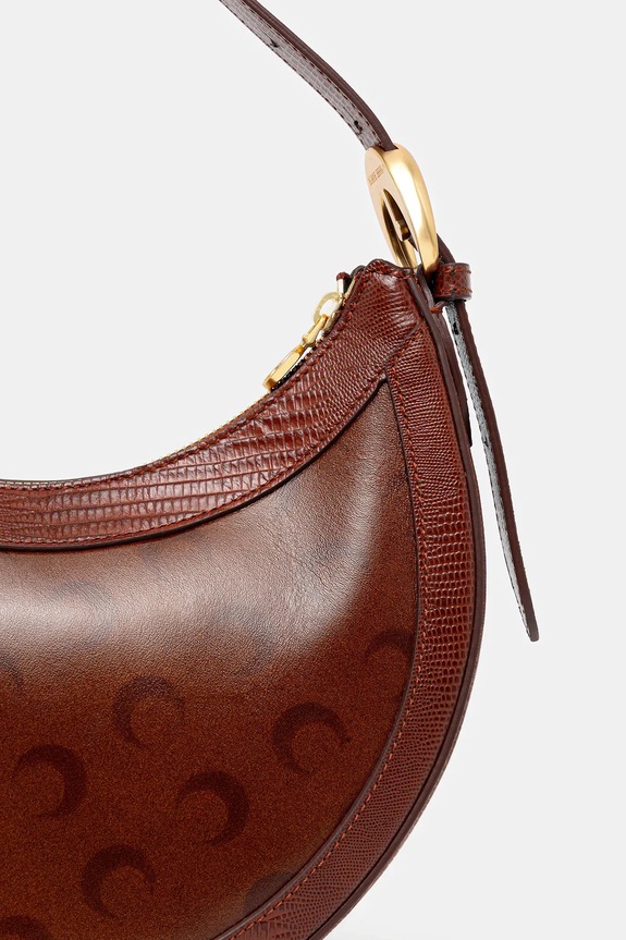 Accessori Marine Serre borsa a mano in pelle Moon Airbrushed Leather Eclips WBA020A.CLEA0053 marrone
