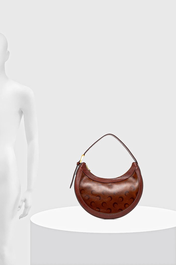 Marine Serre borsa a mano in pelle Moon Airbrushed Leather Eclips WBA020A.CLEA0053