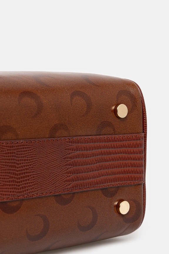 Kožna torba Marine Serre Moon Airbrushed Leather Strike smeđa WBA019A.CLEA0053