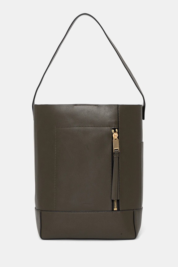 Кожаная сумочка AllSaints ALBA HOBO кожа зелёный W110XC