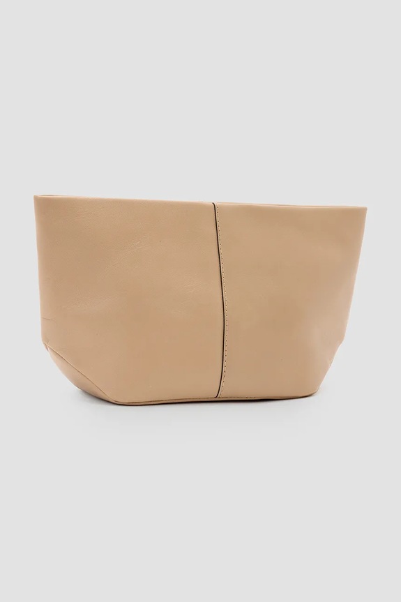 Akcesoria AllSaints saszetka skórzana HEX E/W W276XC beżowy