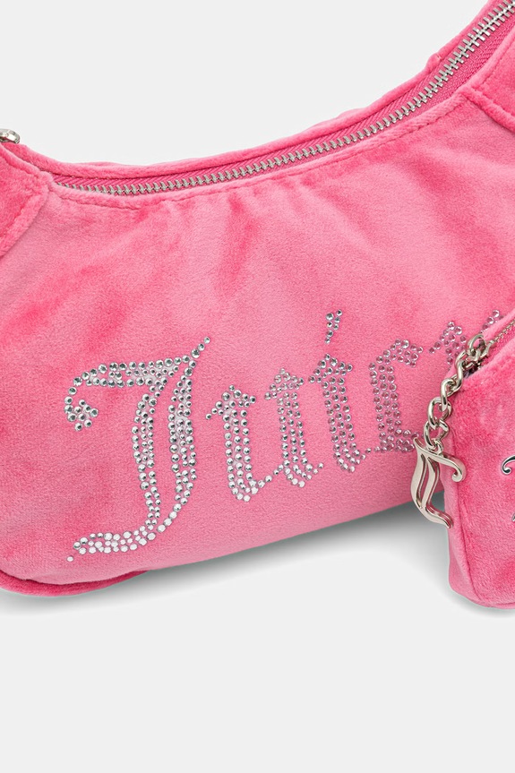 Juicy Couture torebka hobo damska welurowa KIMBERLY różowy BEJQL8764WPO