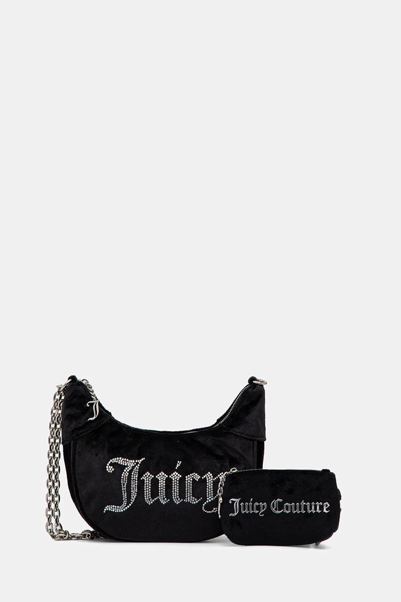Juicy Couture bársony kézitáska KIMBERLY textil fekete BEJQL8764WPO