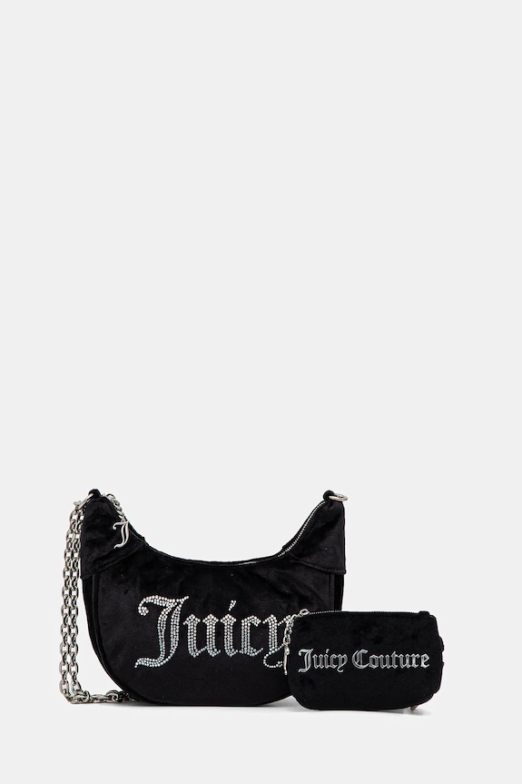 Juicy Couture bársony kézitáska KIMBERLY textil fekete BEJQL8764WPO