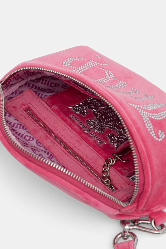 Juicy Couture torebka crossbody damska welurowa KIMBERLY BEJQL8768WPO różowy