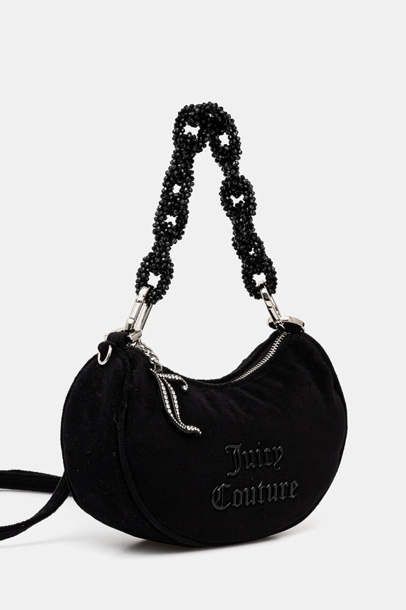 Juicy Couture borsa in velluto BLOSSOM RHINESTONE CHAIN BEJL58834WCO nero SS25