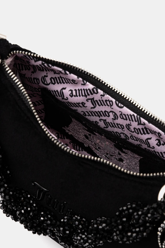 Juicy Couture borsa in velluto BLOSSOM RHINESTONE CHAIN BEJL58834WCO nero