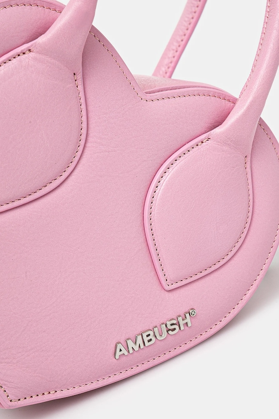 AMBUSH leather handbag Heart Top Handle Bag pink 12115033