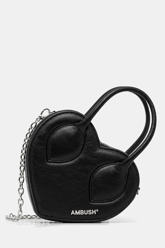 Heart Top Handle Bag λείο δέρμα μαύρο 12115033