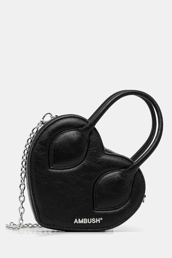 Heart Top Handle Bag λείο δέρμα μαύρο 12115033