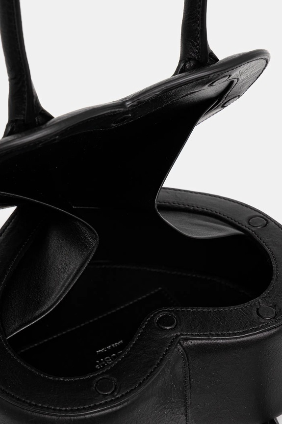 Kožená kabelka AMBUSH Heart Top Handle Bag 12115033 černá