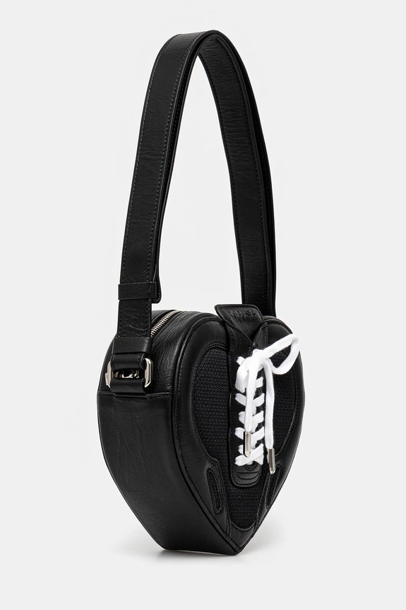 Kožená kabelka AMBUSH Strapped Heart Shoulder Bag 12115063 černá SS25