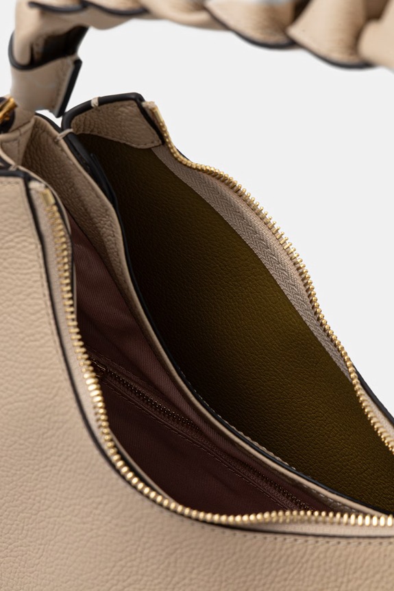 Δερμάτινη τσάντα Coccinelle BOHEME GRANA DOUBLE M50.13.03.01 μπεζ