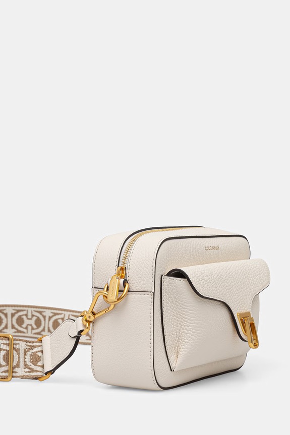 Coccinelle crossbody torba ženska kožna COCCINELLE BEAT SOFT RIBB NOF.15.02.01 bež SS26
