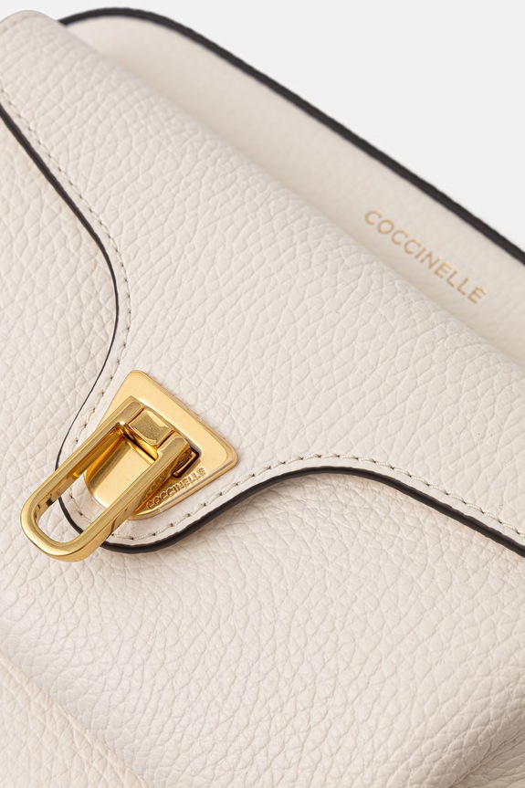 Coccinelle crossbody torba ženska kožna COCCINELLE BEAT SOFT bež MF6.15.02.01