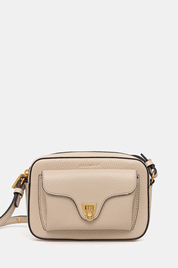 Coccinelle crossbody torba ženska kožna COCCINELLE BEAT SOFT bež MF6.55.04.01